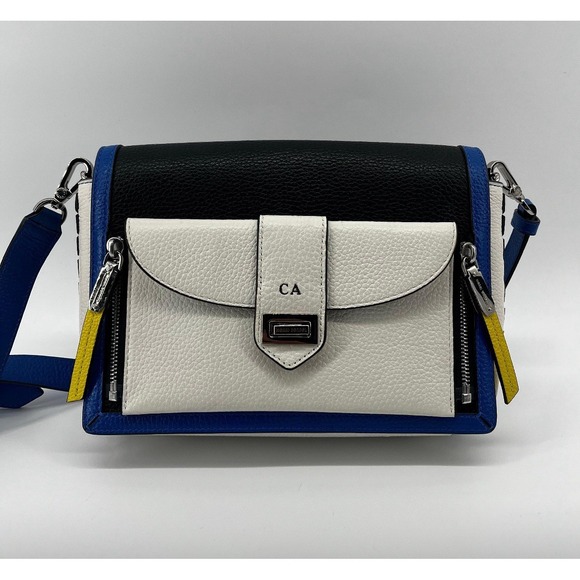 henri bendel Handbags - Henri‎ Bendel Rivington Flap Shoulder Bag Colorblock Black / Blue / White